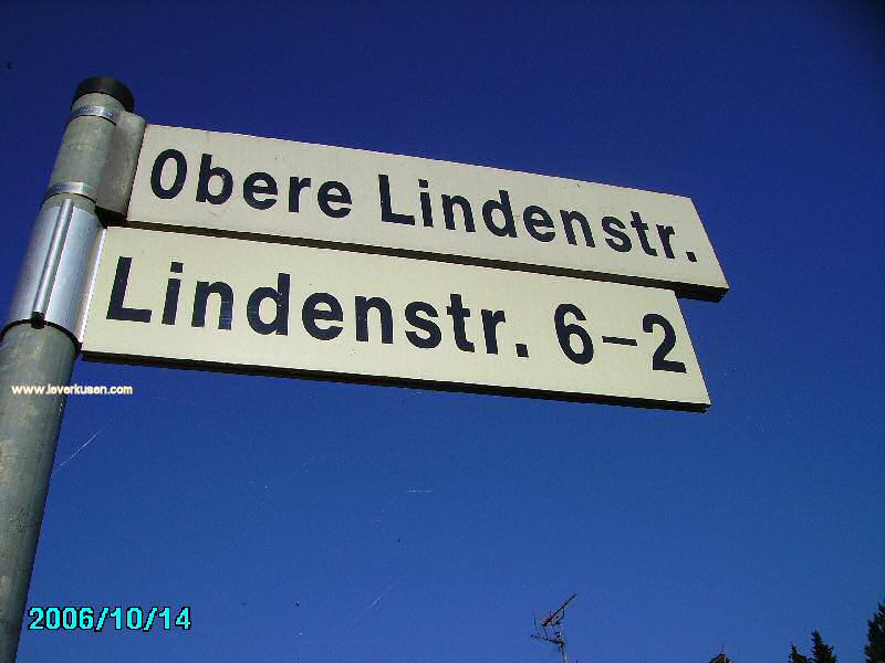 Foto der Obere Lindenstr.: Straßenschild Obere Lindenstraße