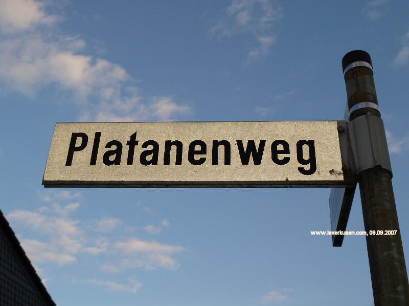 Foto der Platanenweg: Straßenschild Platanenweg