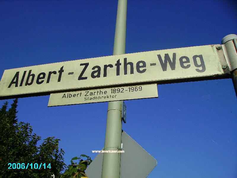 Foto der Albert-Zarthe-Weg: Straßenschild Albert-Zarthe-Weg