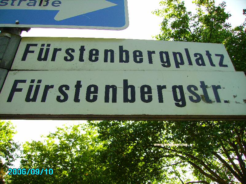 Foto der Fürstenbergstraße: Straßenschild Fürstenbergstraße