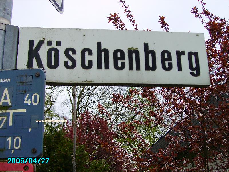 Foto der Köschenberg: Straßenschild Köschenberg