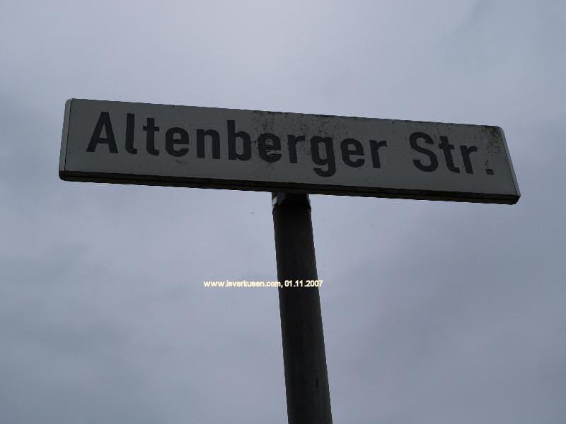 Foto der Altenberger Str.: Straßenschild Altenberger Str.