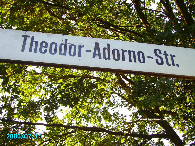 Foto der Theodor-Adorno-Str.: Straßenschild Theodor-Adorno-Str.