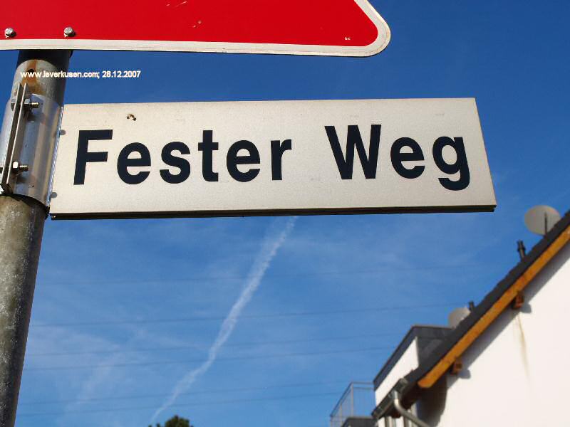 Foto der Fester Weg: Straßenschild Fester Weg