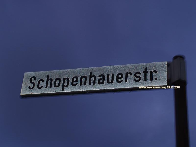 Foto der Schopenhauerstr.: Straßenschild Schopenhauerstr.