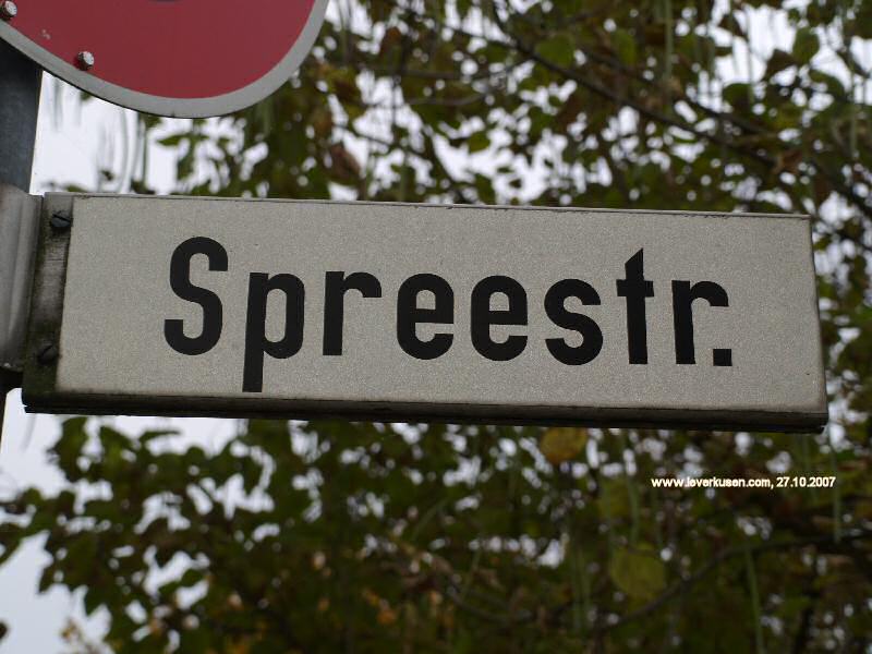 Foto der Spreestr.: Straßenschild Spreestr.