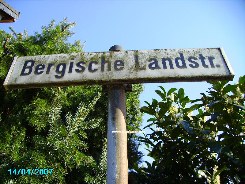 Straßenschild Bergische Landstr.