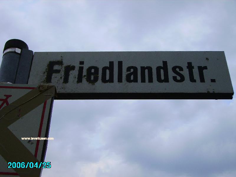 Foto der Friedlandstr.: Straßenschild Friedlandstraße