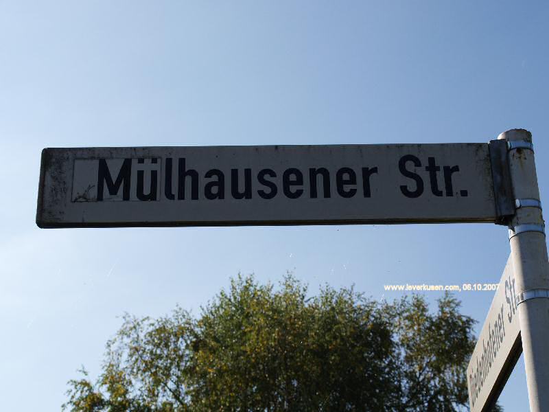 Foto der Mülhausener Str.: Straßenschild Mülhausener Str.