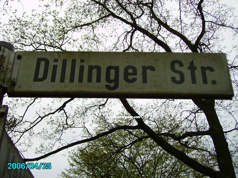 Foto der Dillinger Str.: Straßenschild Dillinger Straße