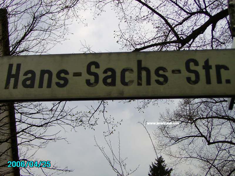 Foto der Hans-Sachs-Str.: Straßenschild Hans-Sachs-Straße