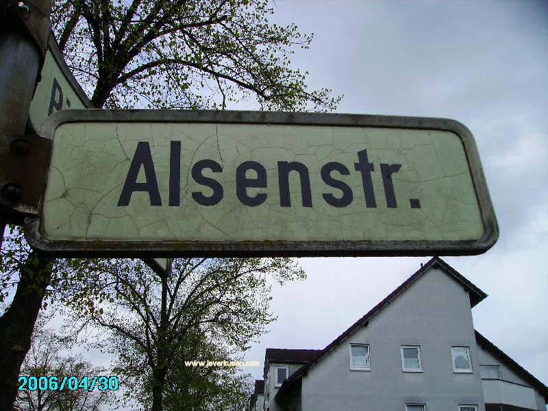 Foto der Alsenstr.: Straßenschild Alsenstr.