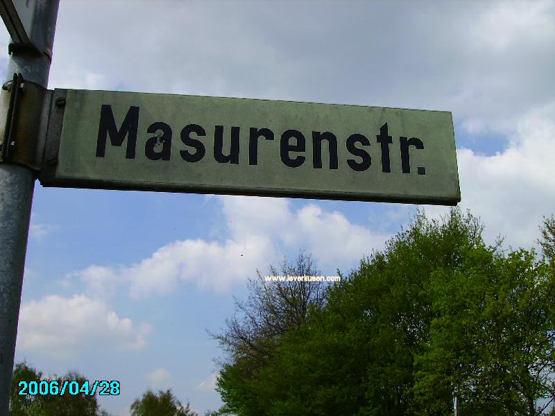 Foto der Masurenstr.: Straßenschild Masurenstr.