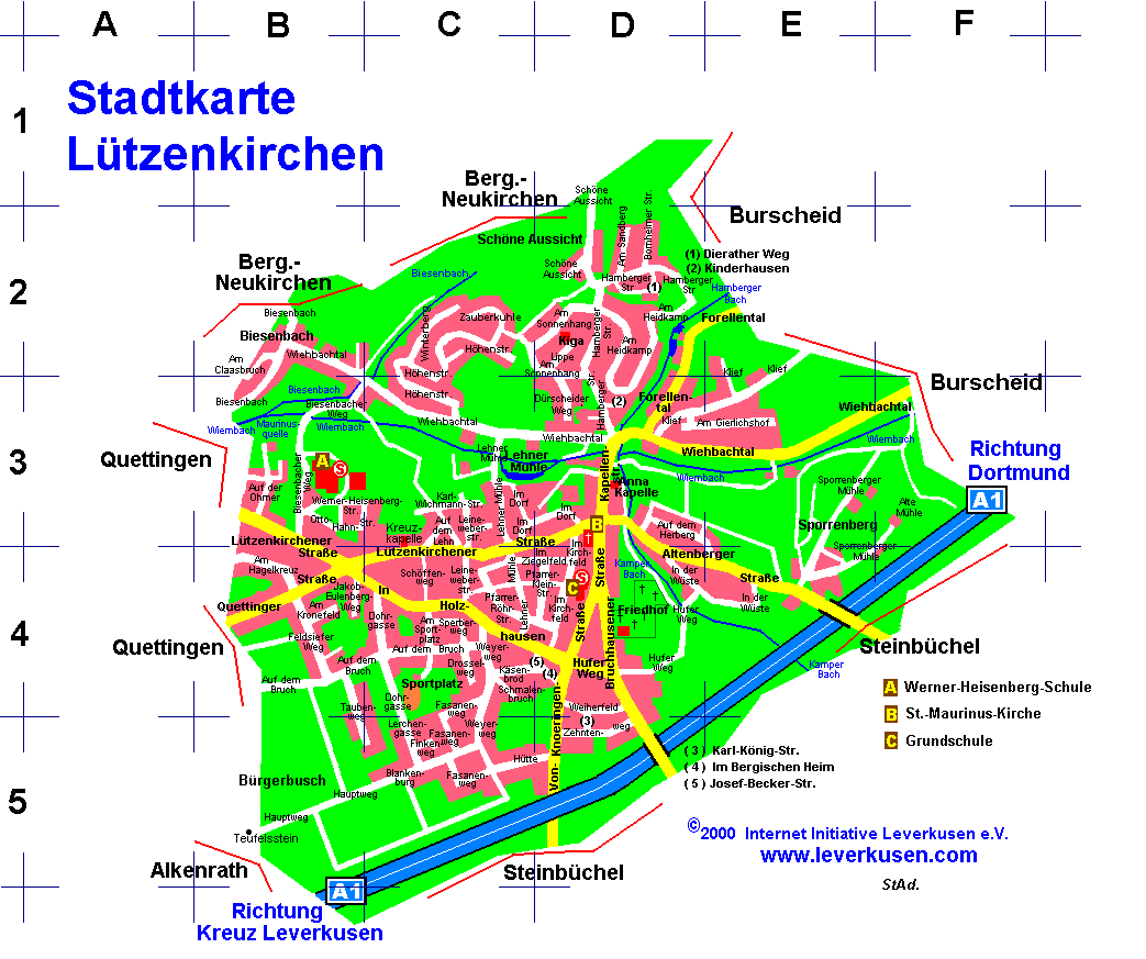Karte (Stadtplan) Lützenkirchen (53 k)