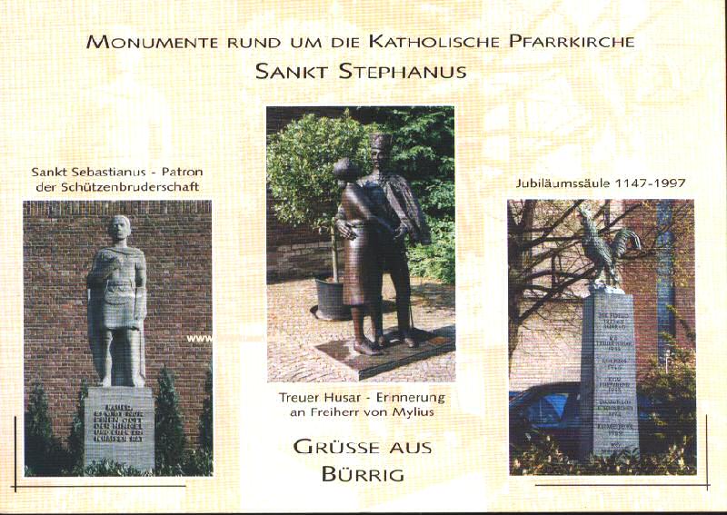 Postkarte Monumente rund um die Katholische Pfarrkirche St. Stephanus