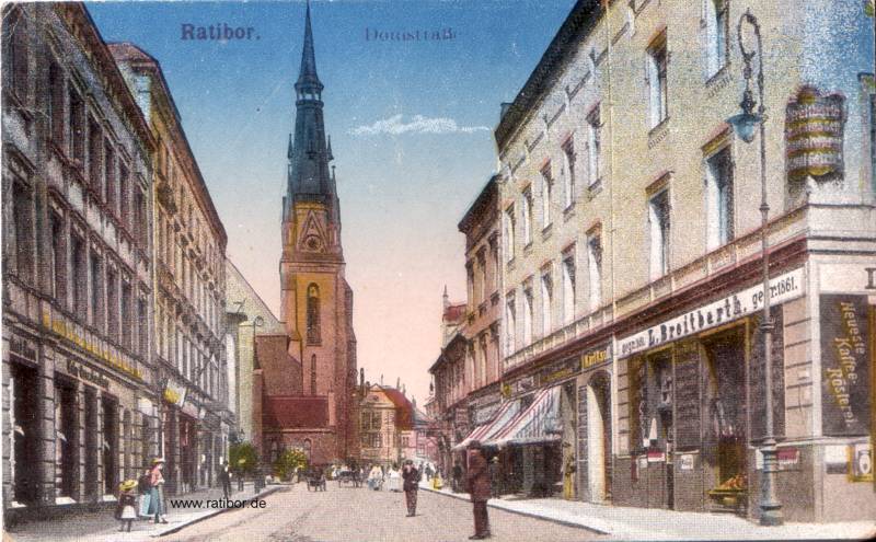 Ratiborer Bahnhofstr. mit Blick auf den Dom