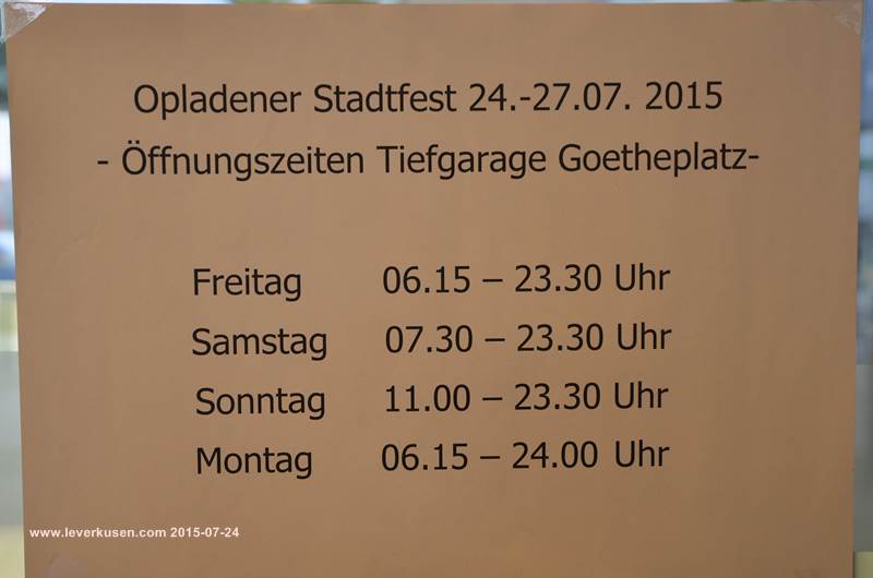 Öffnungszeiten Tiefgarage Goetheplatz