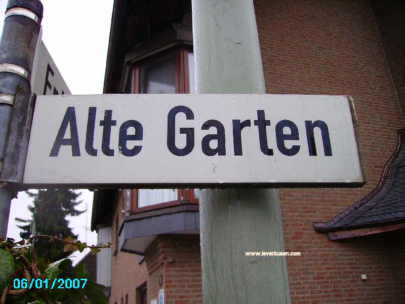 Foto der Alte Garten: Straßenschild Alte Garten