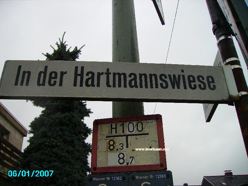 Foto der In der Hartmannswiese: Straßenschild Hartmannswiese