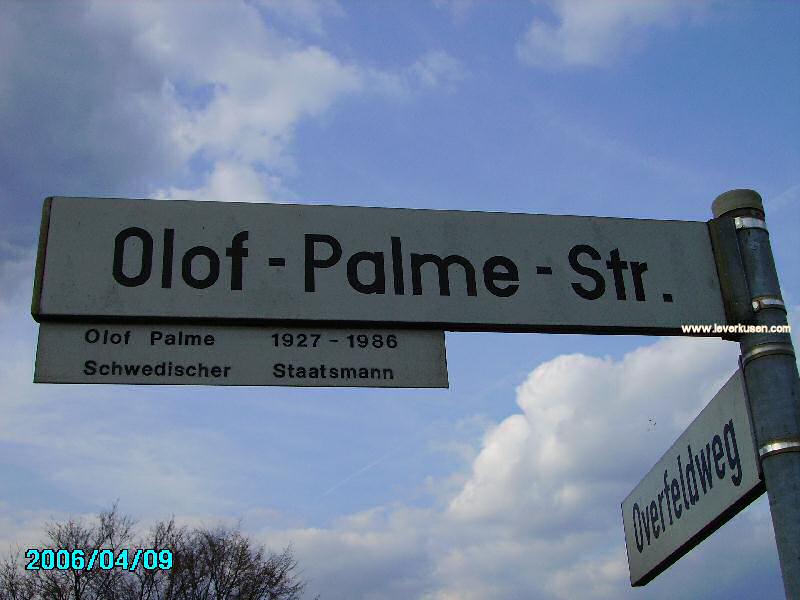 Straßenschild Olof-Palme-Str.