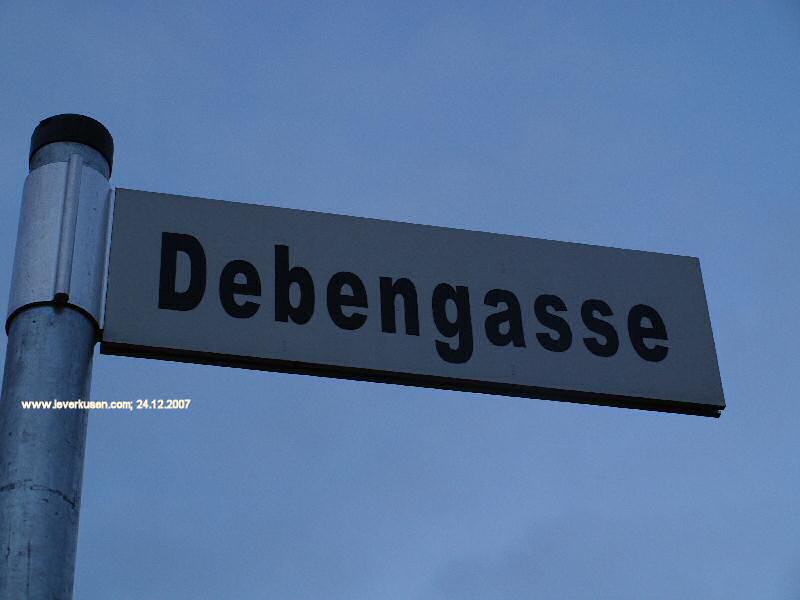 Foto der Debengasse: Straßenschild Debengasse