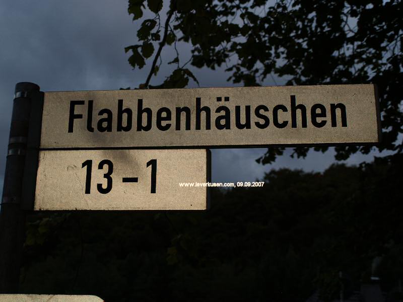 Foto der Flabbenhäuschen: Straßenschild Flabbenhäuschen