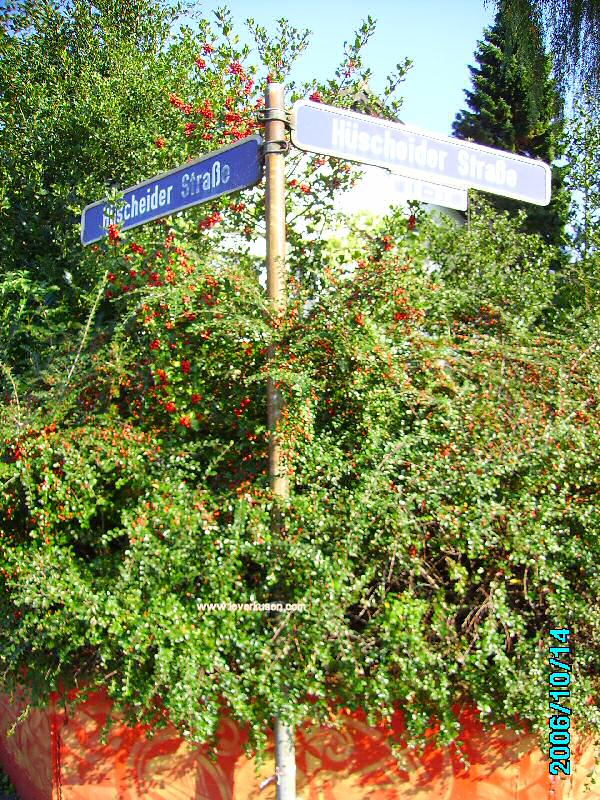 Hüscheider Str., Straßenschild