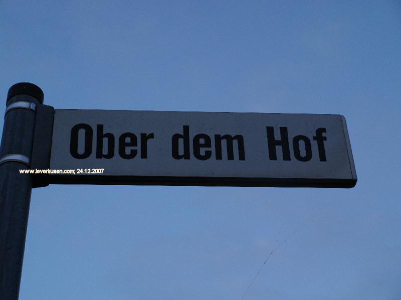 Foto der Ober dem Hof: Straßenschild Ober dem Hof