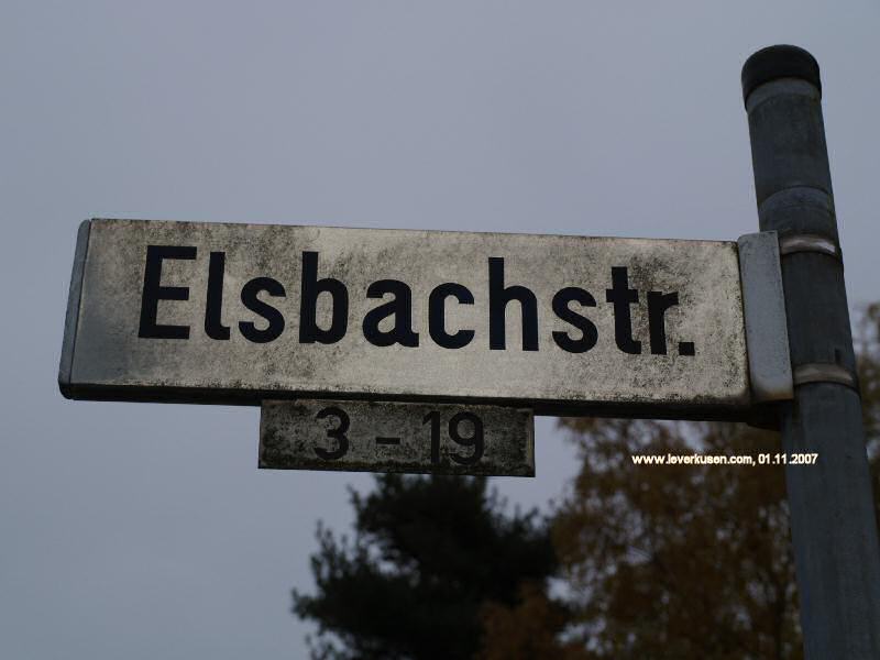 Foto der Elsbachstr.: Straßenschild Elsbachstr.