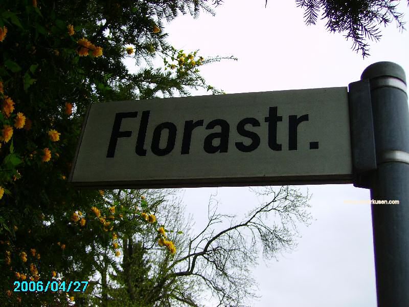 Foto der Florastr.: Straßenschild Florastr.