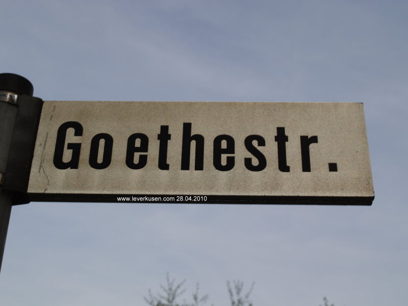 Straßenschild Goethestr.