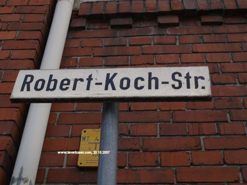 Foto der Robert-Koch-Straße: Straßenschild Robert-Koch-Str.