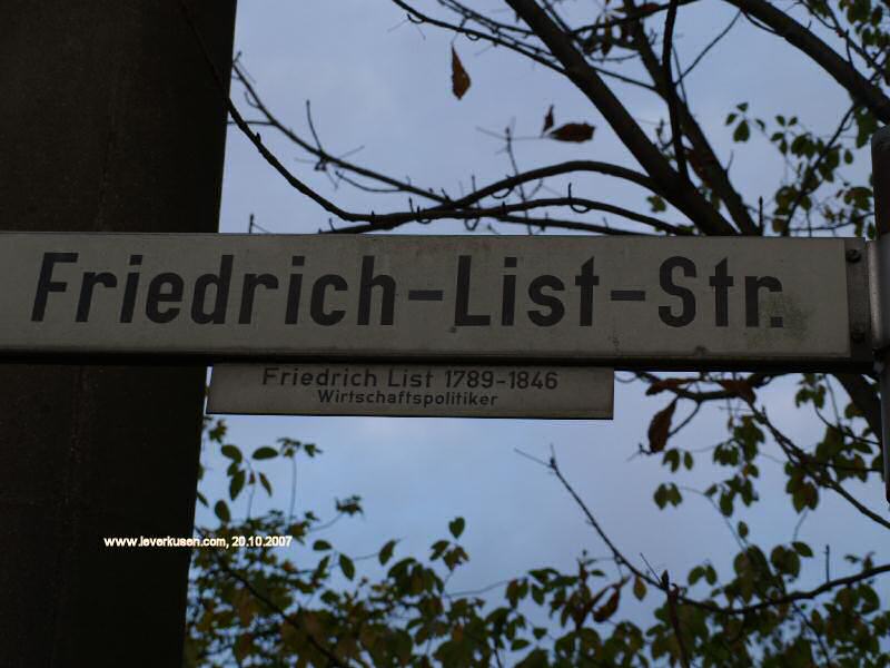 Straßenschild Friedrich-List-Str.