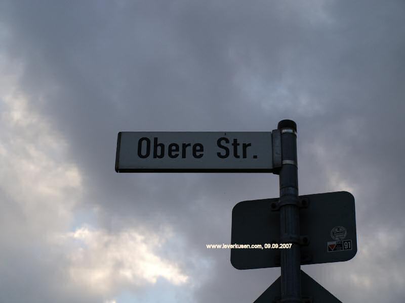 Foto der Obere Str.: Straßenschild Obere Straße