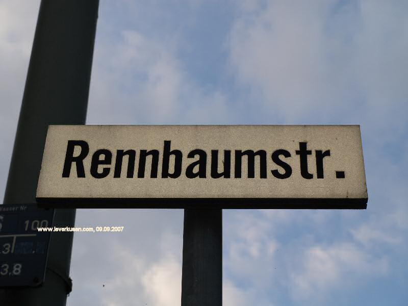 Foto der Rennbaumstraße: Straßenschild Rennbaumstr.