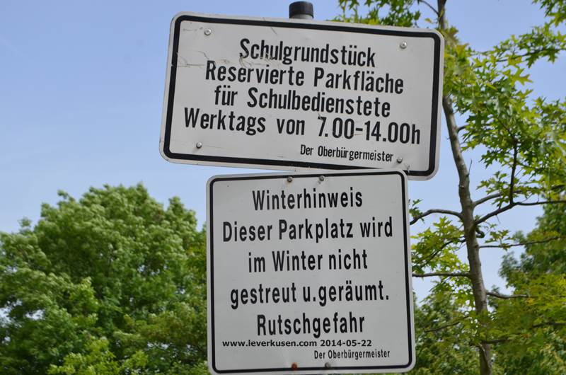Theodor-Heuss-Realschule, Parkplatzschild