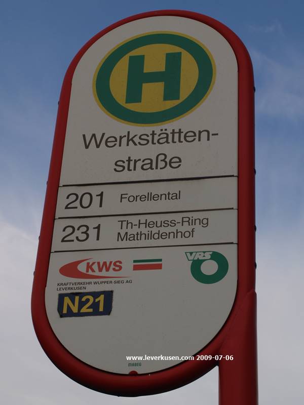 Werkstättenstraße, Bushaltestelle