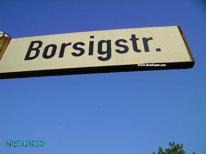 Foto der Borsigstr.: Straßenschild Borsigstraße