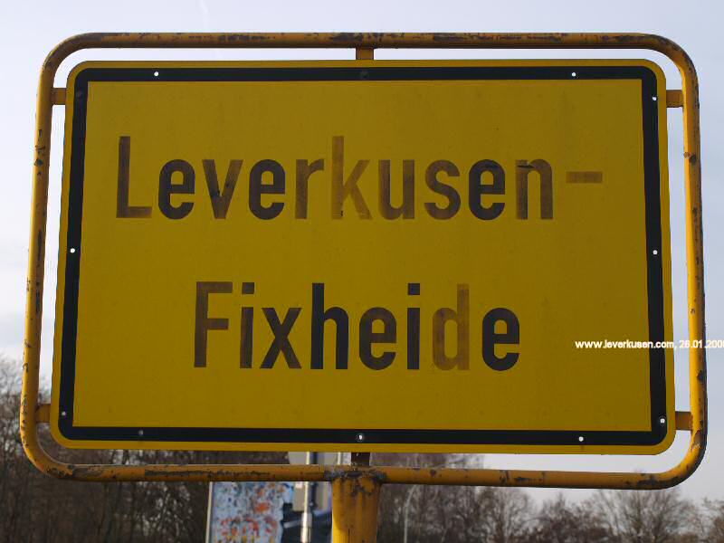 Fixheide, Ortschild