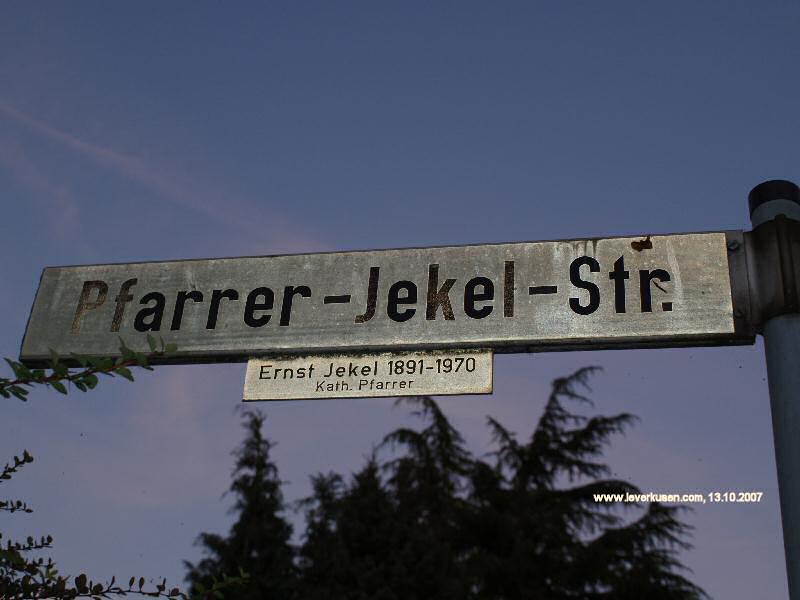 Foto der Pfarrer-Jekel-Str.: Straßenschild Pfarrer-Jekel-Str.