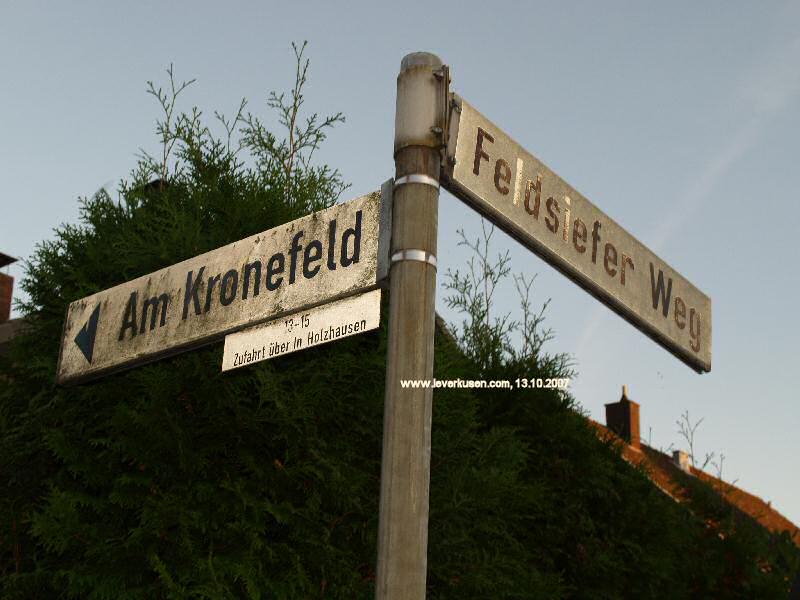 Foto der Am Kronefeld: Straßenschild Am Kronefeld