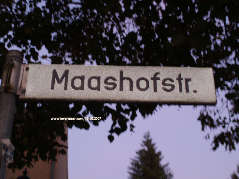 Foto der Maashofstr.: Straßenschild Maashofstr.
