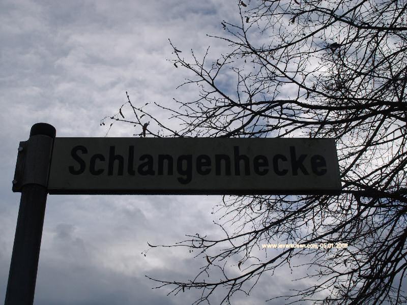 Foto der Schlangenhecke: Straßenschild Schlangenhecke