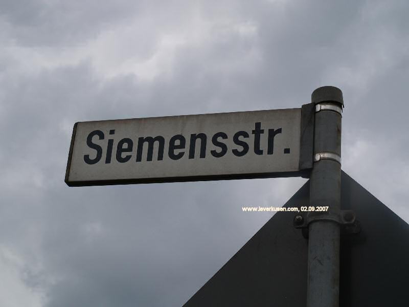 Foto der Siemensstr.: Straßenschild Siemensstr.