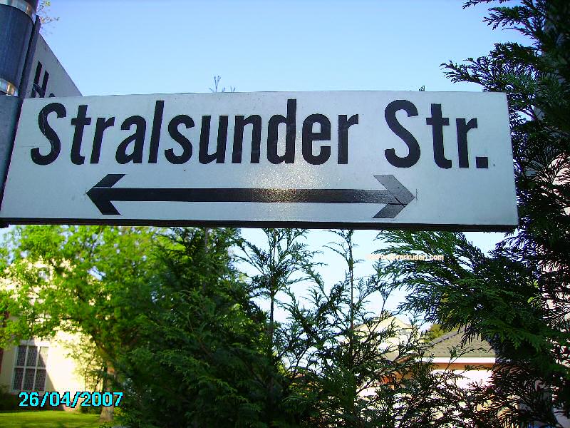 Foto der Stralsunder Str.: Straßenschild Stralsunder Straße