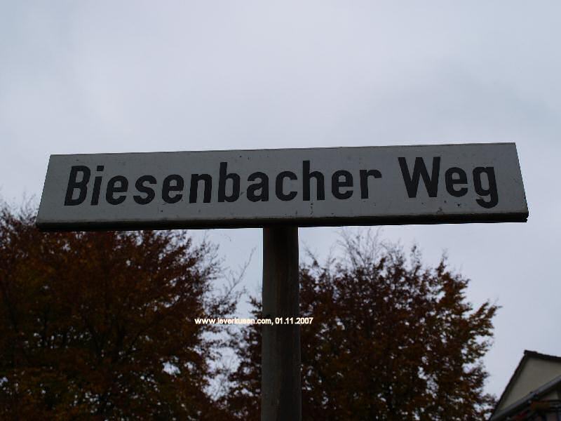 Biesenbacher Weg, Straßenschild