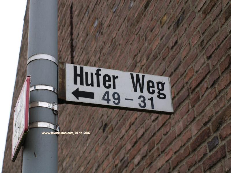 Foto der Hufer Weg: Straßenschild Hufer Weg