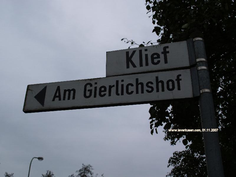 Foto der Klief: Straßenschild Klief