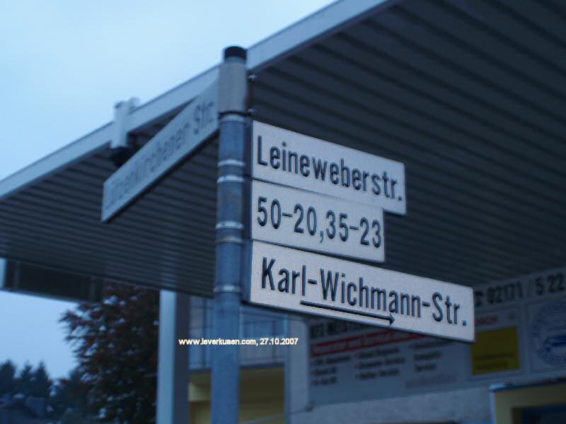 Foto der Karl-Wichmann-Str.: Straßenschild Karl-Wichmann-Str.
