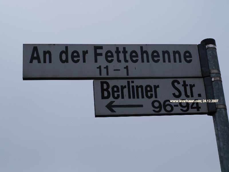 Foto der An der Fettehenne: Straßenschild An der Fettehenne